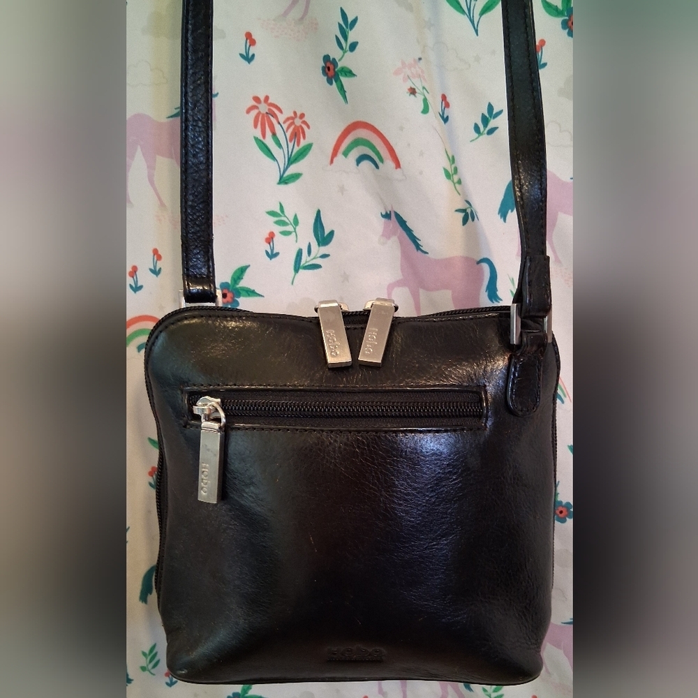 EUC Y2K Hobo International Nash Black Leather Boho Moto Casual Mini Purse Bag